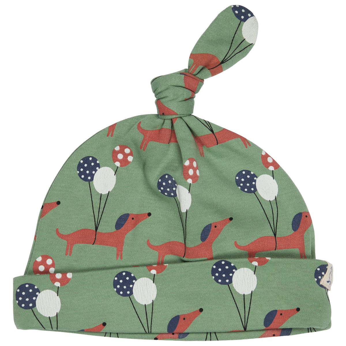 Knotted Hat Sausage Dogs Green