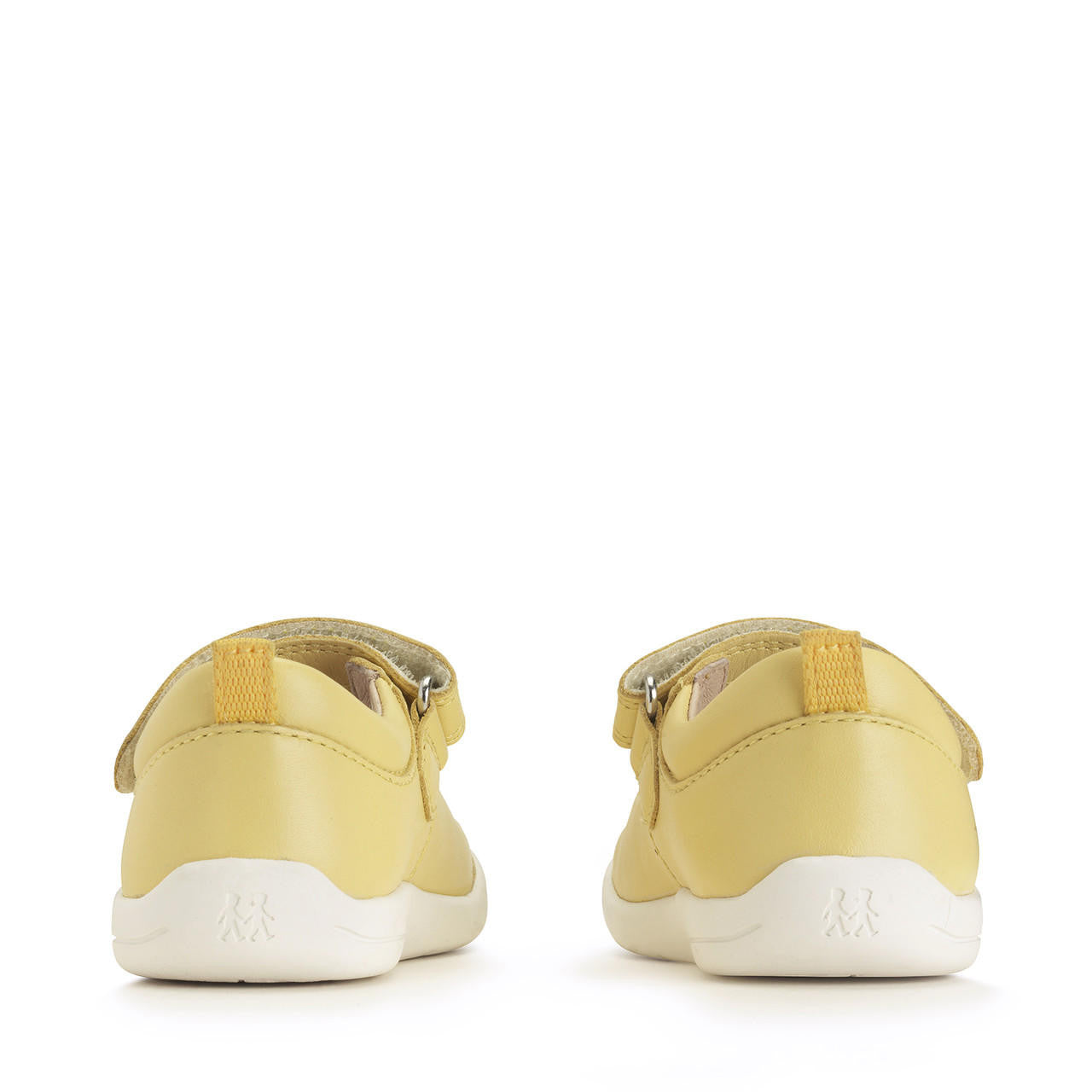 Fairy Tale Yellow Leather Girl's Riptape First Walking Shoe