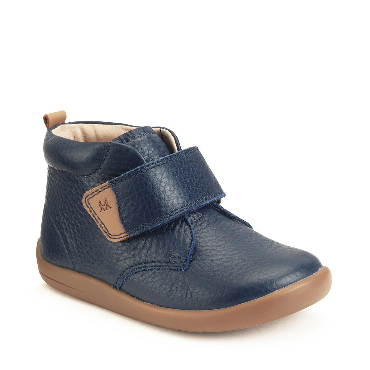 Totter French Navy Leather First Walking Boot