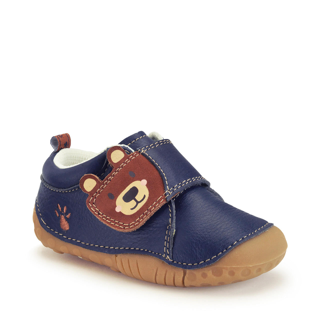 Bear Hug French Navy Leather Pre-walker Shoe