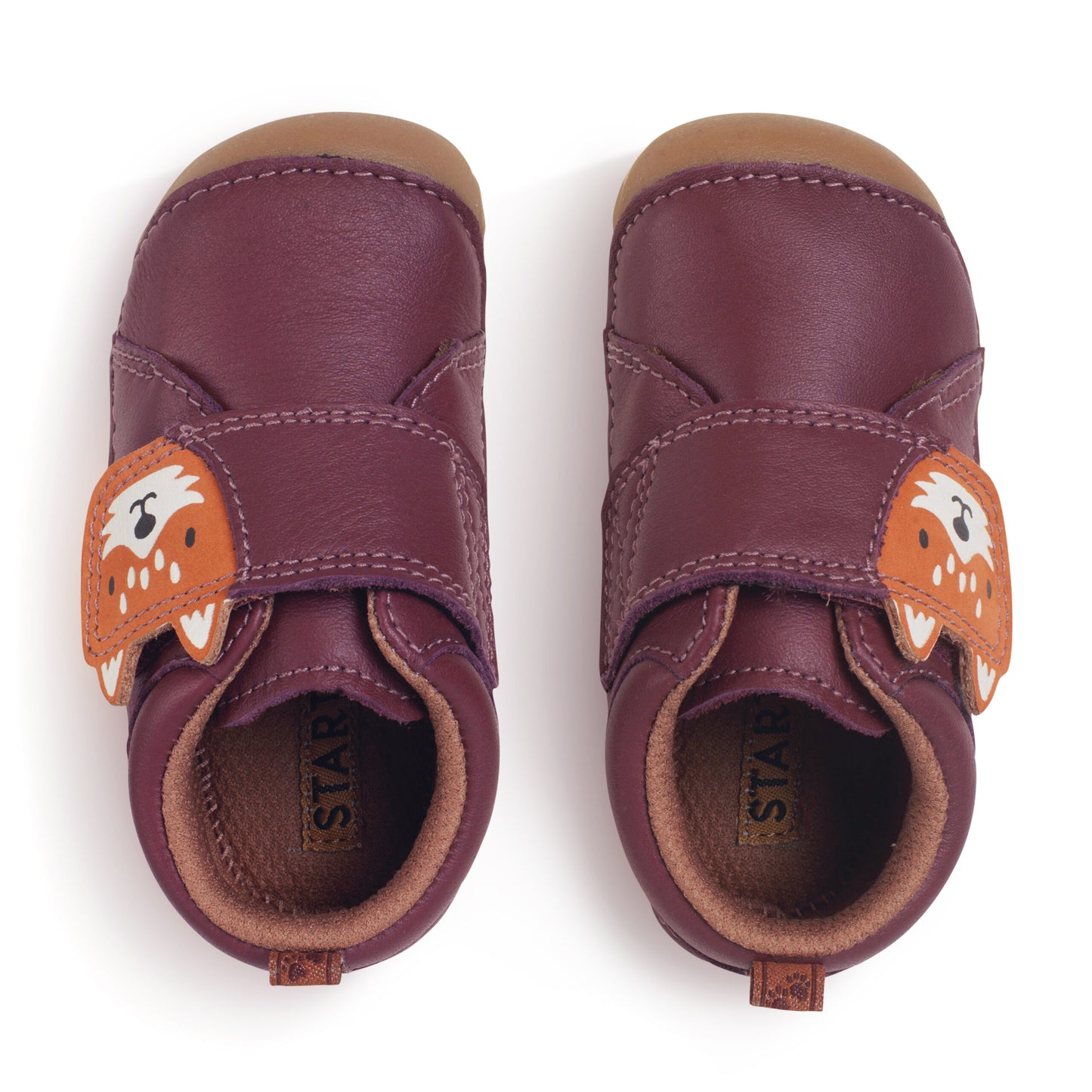 Fox Tail Burgundy Leather Riptape Pre-walker Shoe
