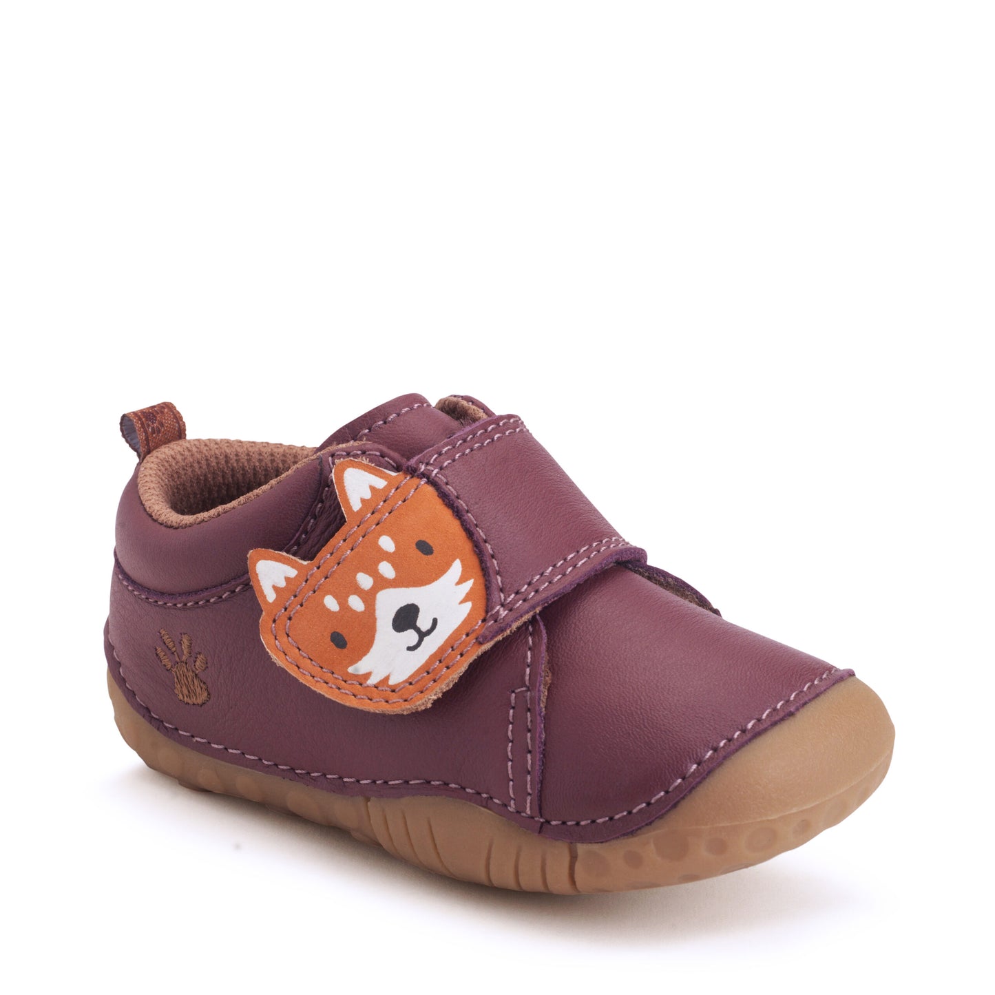 Fox Tail Burgundy Leather Riptape Pre-walker Shoe