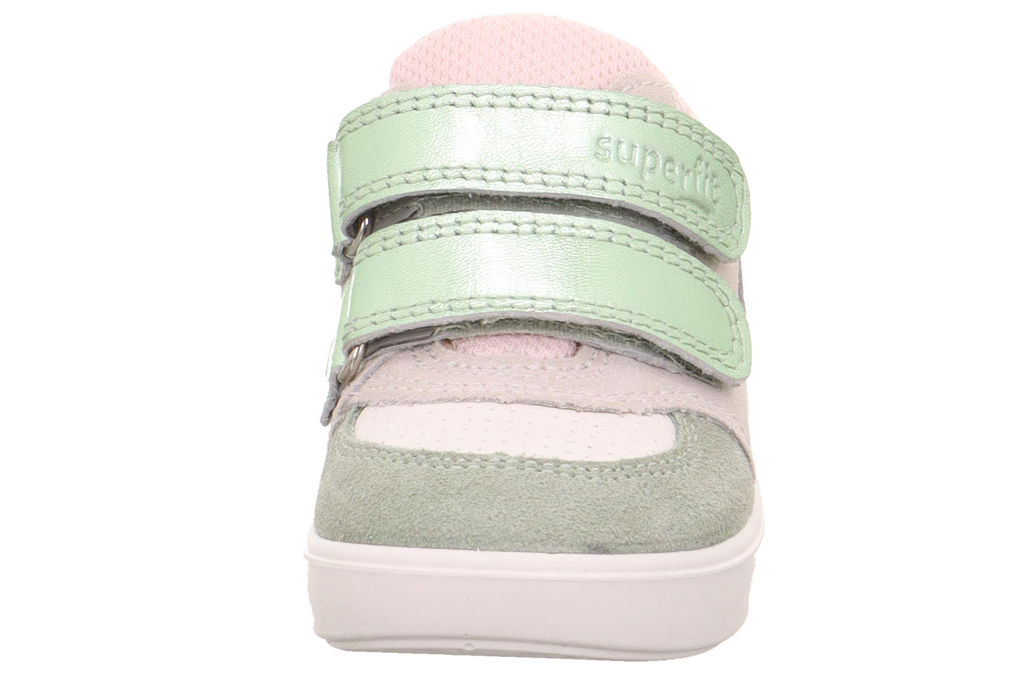 Supies Pink And Metallic Green Suede And Leather Sneaker Shoe
