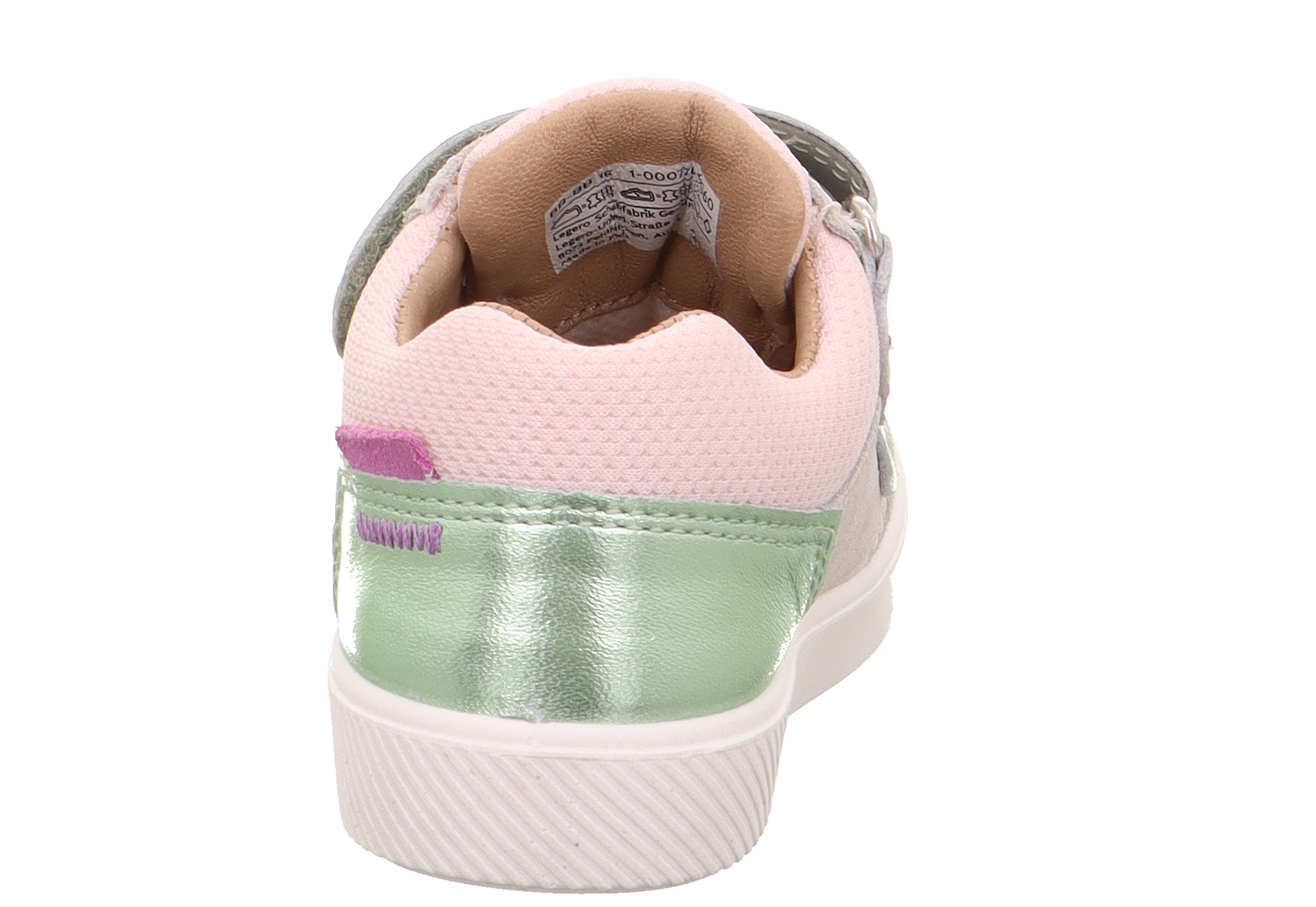 Supies Pink And Metallic Green Suede And Leather Sneaker Shoe