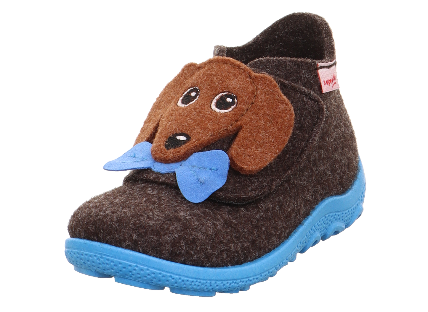 Happy Octi Dog Brown Felt Slipper