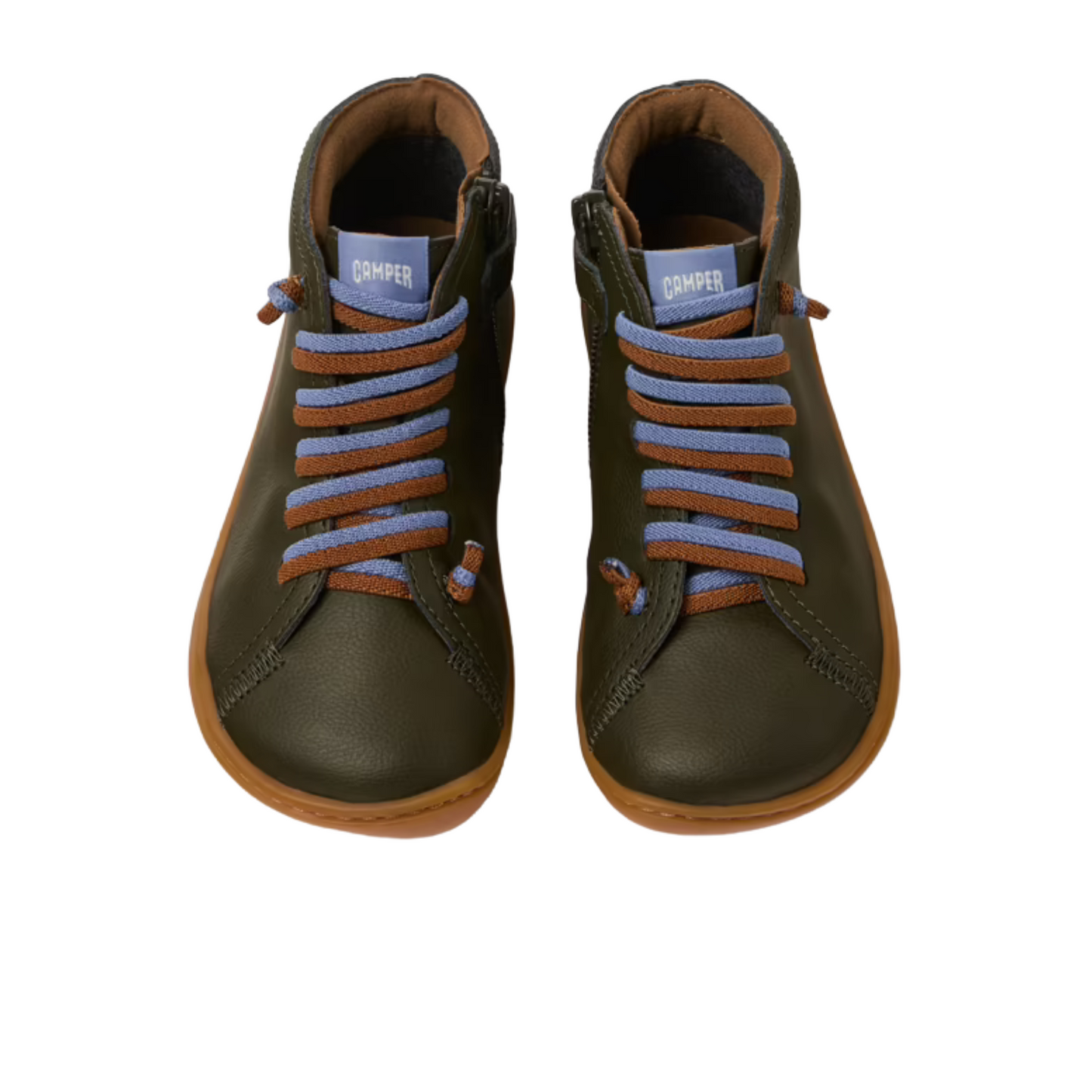 K Peu Cami Kids Elastic Lace Green Leather Ankle Boot