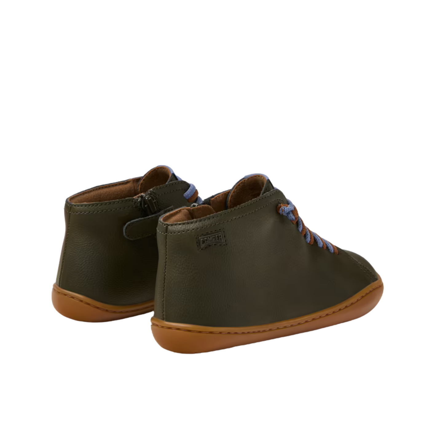 K Peu Cami Kids Elastic Lace Green Leather Ankle Boot
