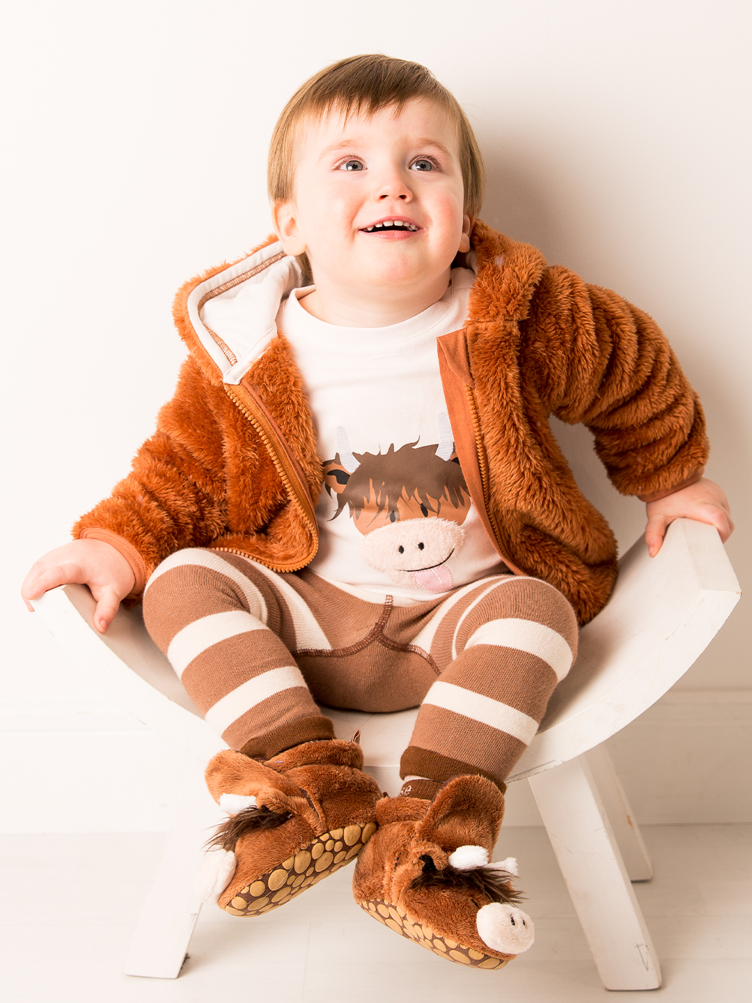 Neutral Hamish Highland Cow Hoodie