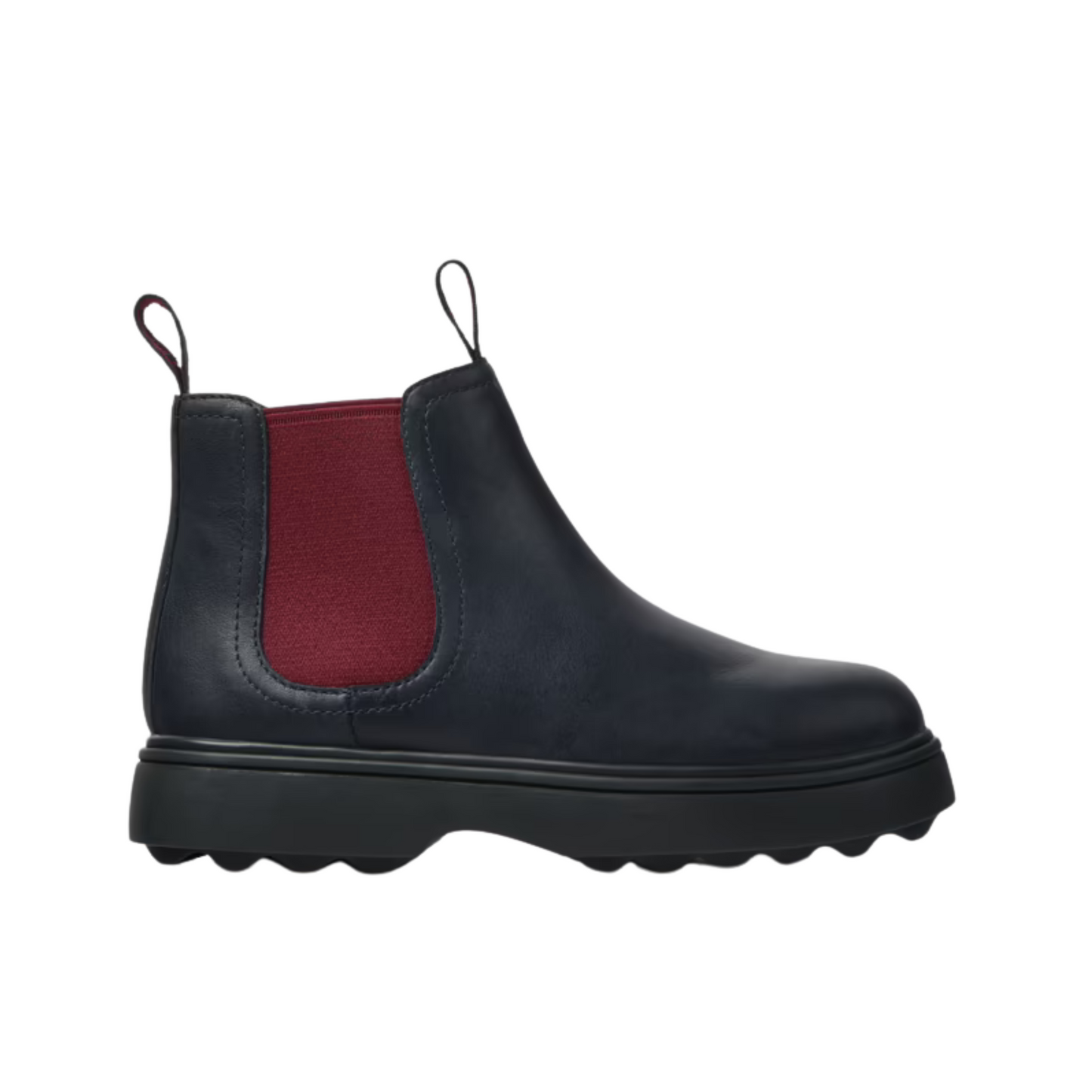 K Norte Kids Blue Leather Ankle Boots