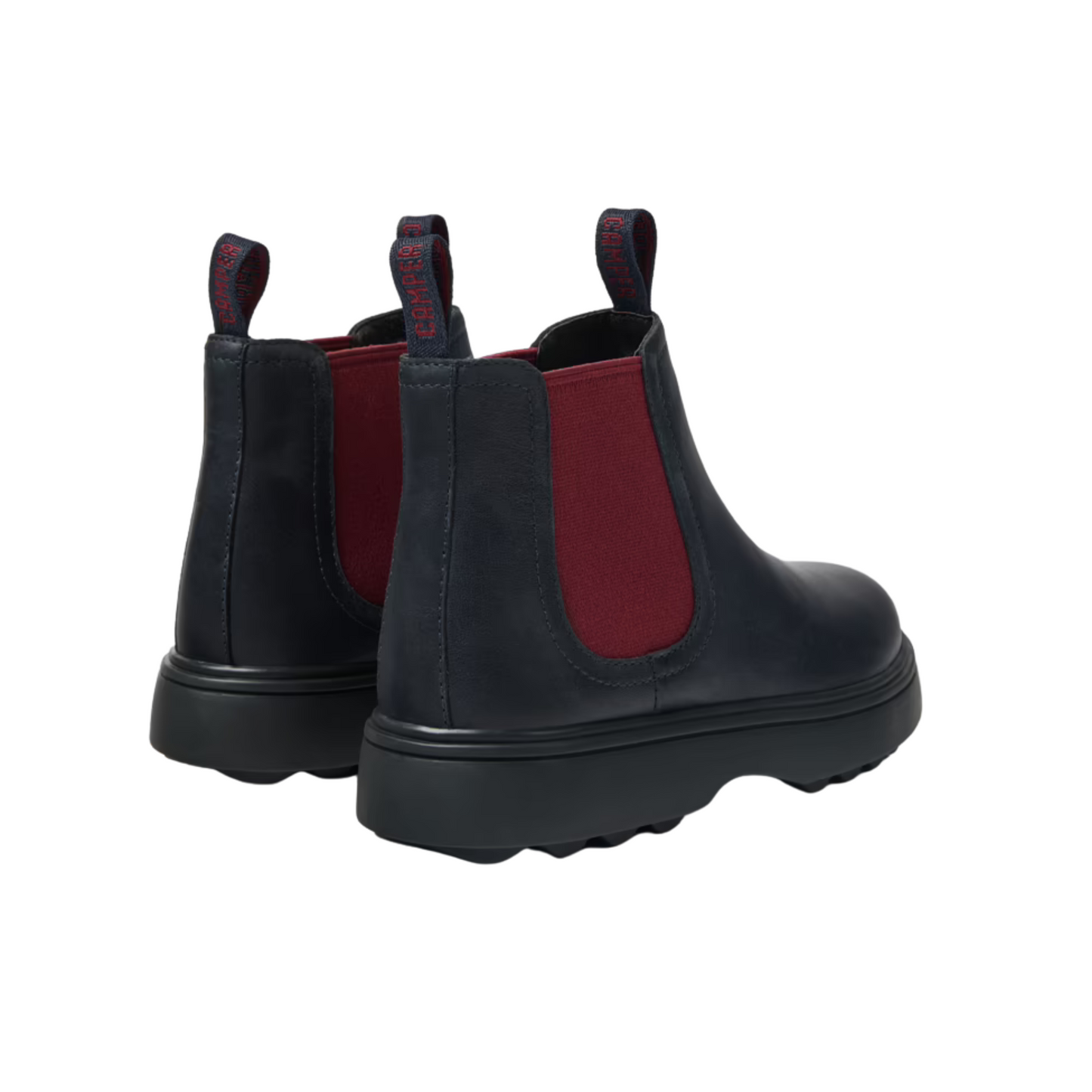 K Norte Kids Blue Leather Ankle Boots