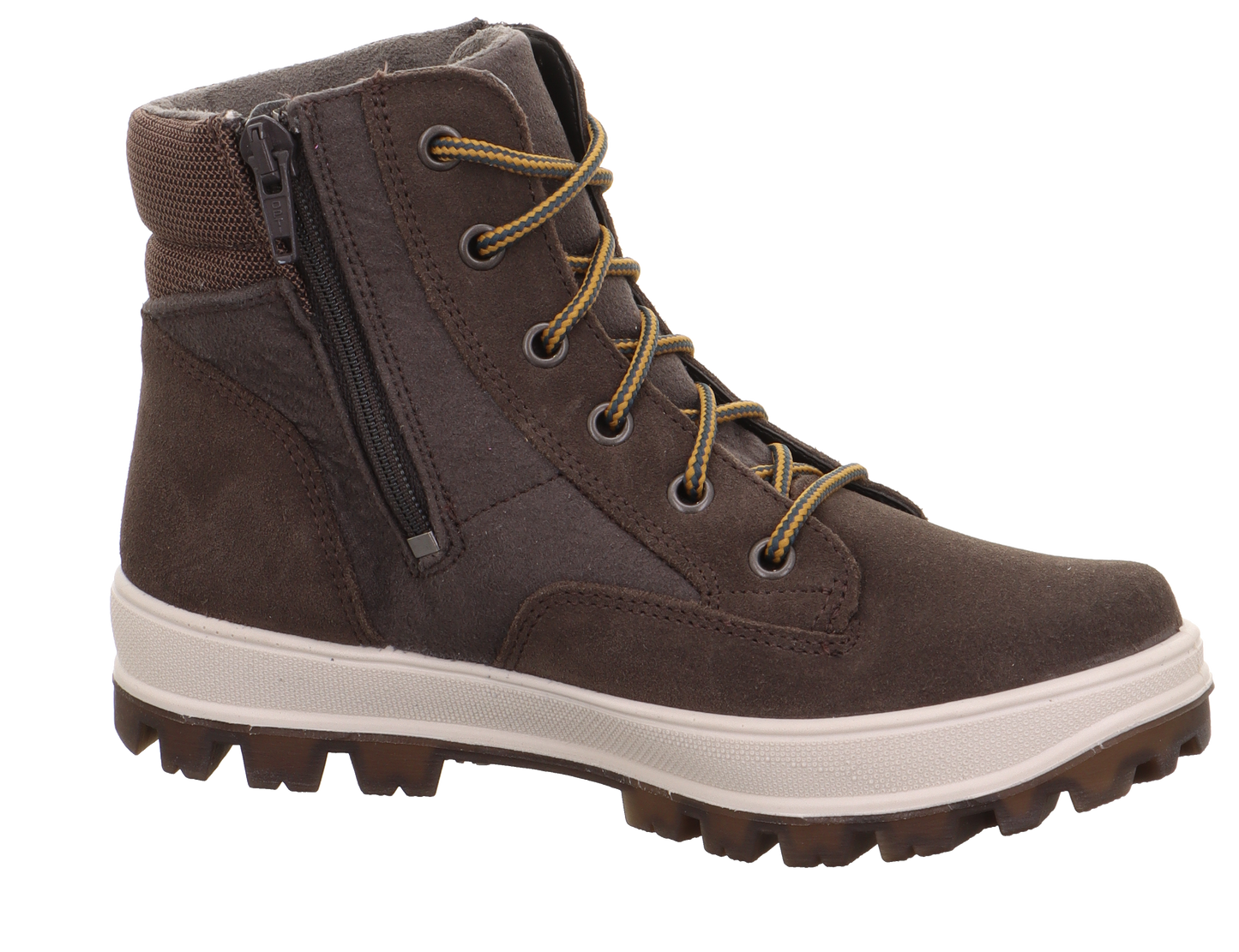 Tedd Waterproof Warm Lined Lace And Zip Brown Leather Boot