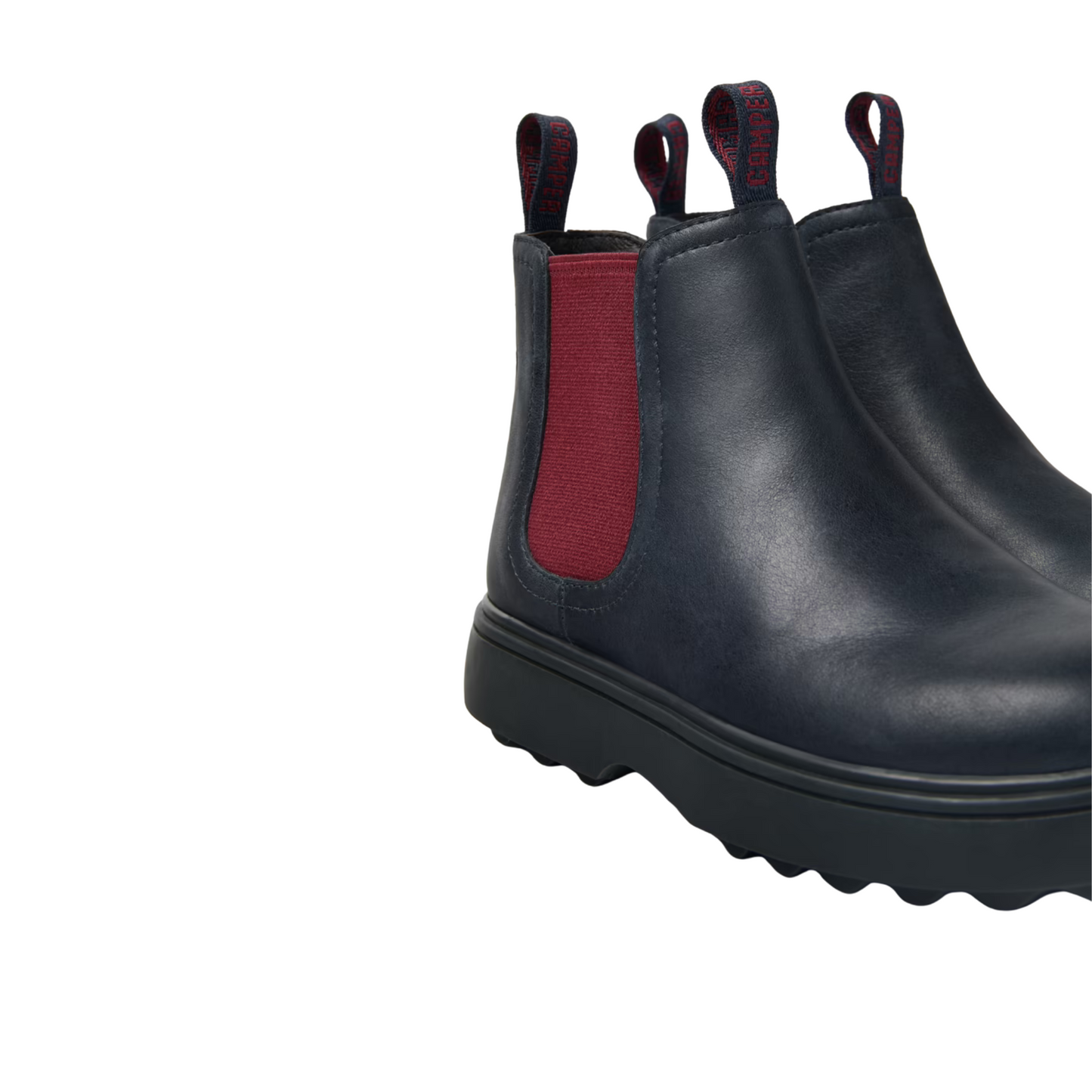 K Norte Kids Blue Leather Ankle Boots