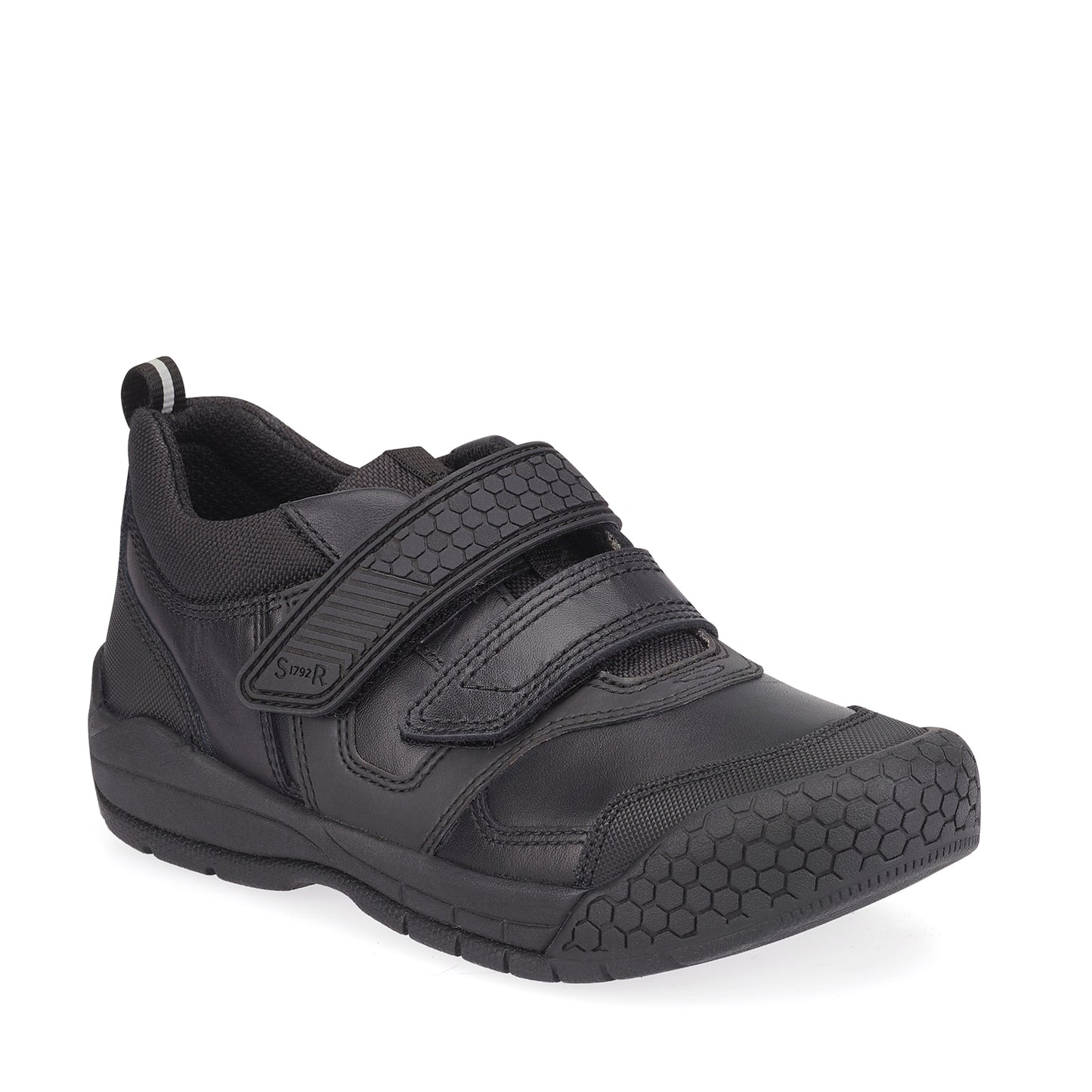 Strike Black Leather Boys School Shoe