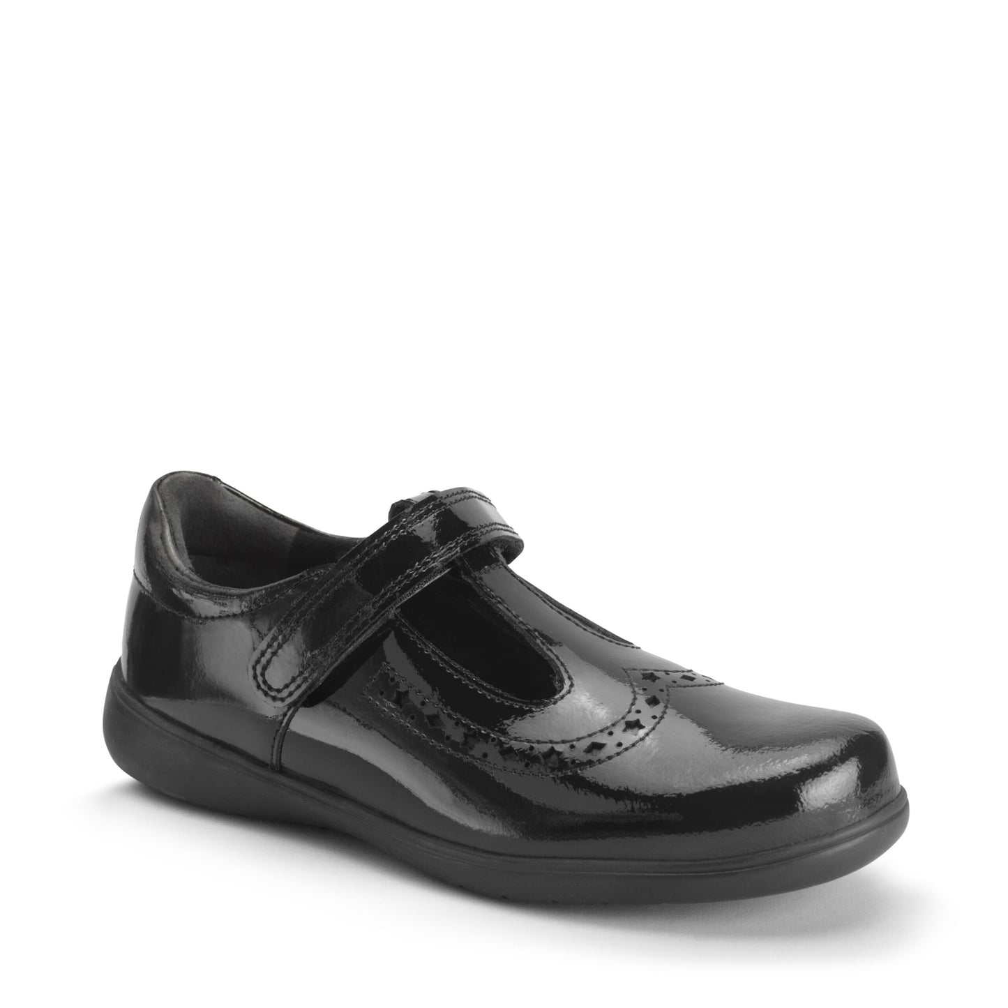 Hope Black Patent Leather T-Bar Girls School Shoe