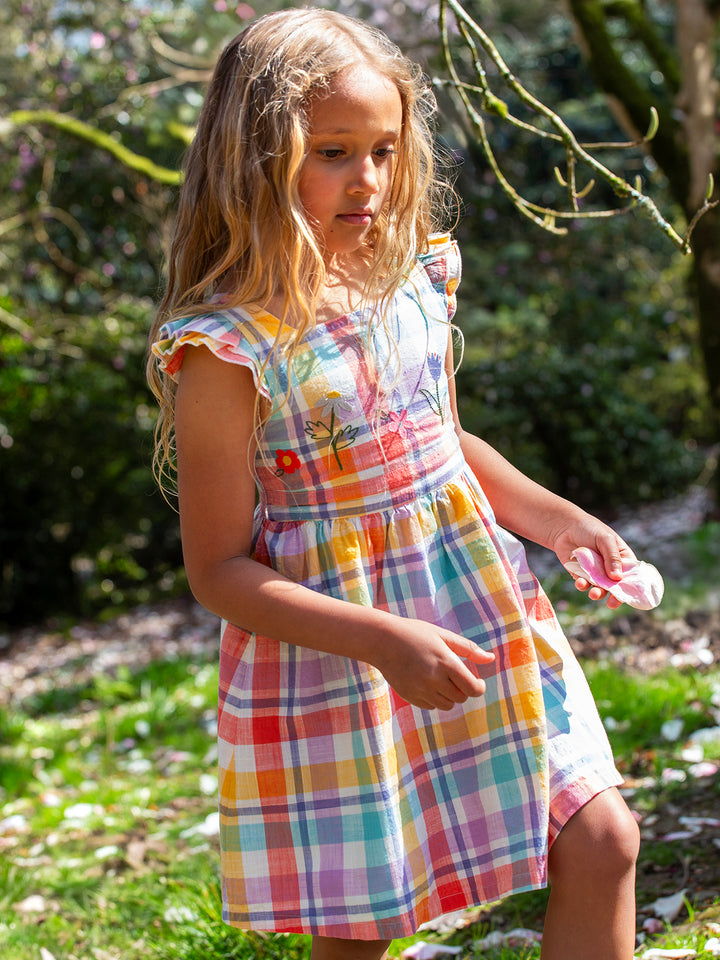Hyacinth Dress Spingtime Check Flowers