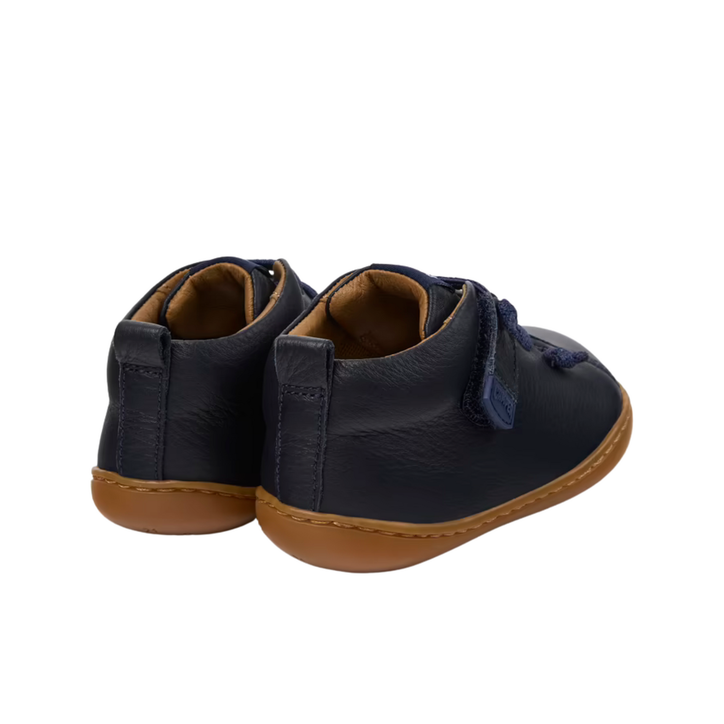 Peu Cami Navy Blue Leather Elastic Lace First Walker Shoe