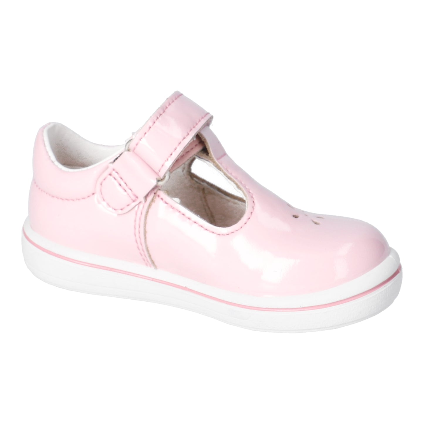Winona T-Bar Girl's shoe in Blush Pink Patent