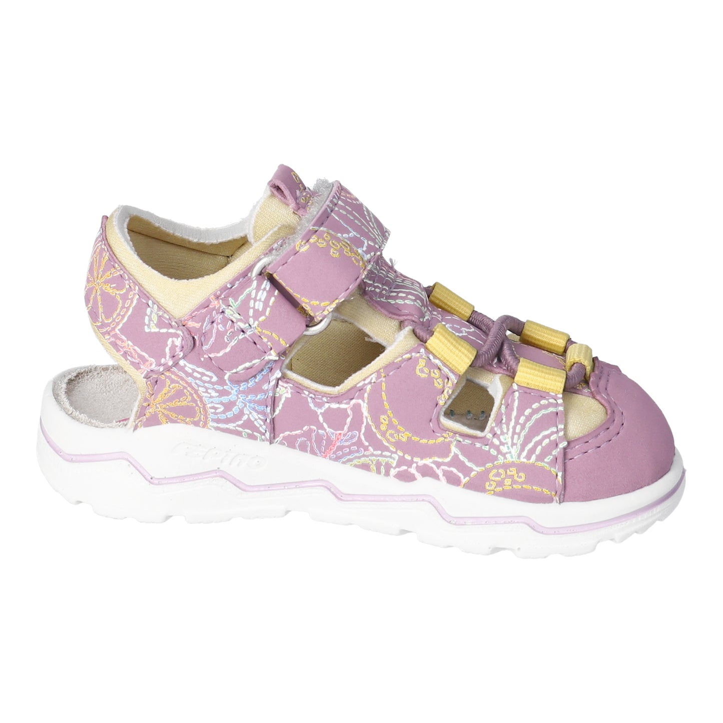 Gery Watersafe Girls Sandal In Pale Pink With Pastel Fruit Print