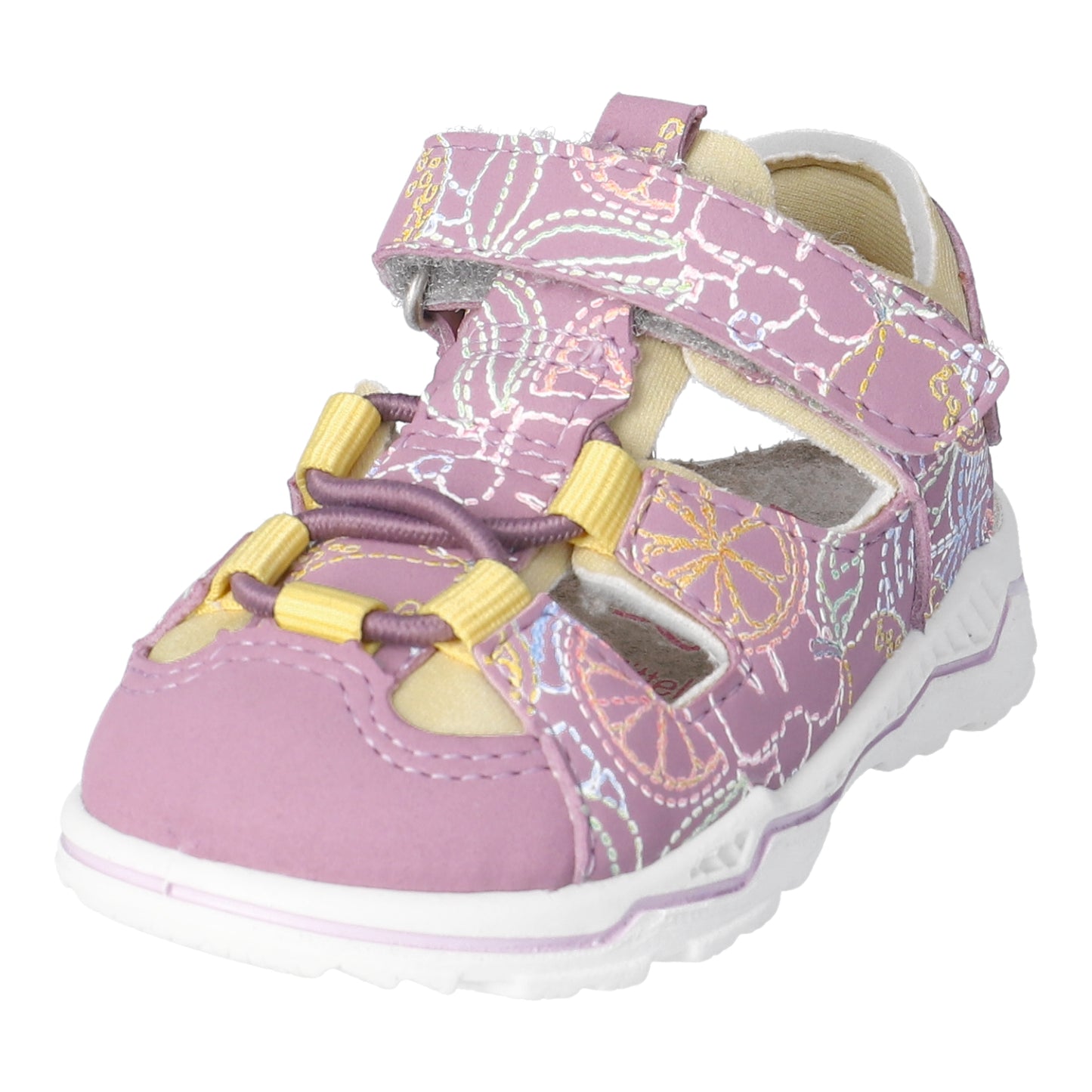 Gery Watersafe Girls Sandal In Pale Pink With Pastel Fruit Print