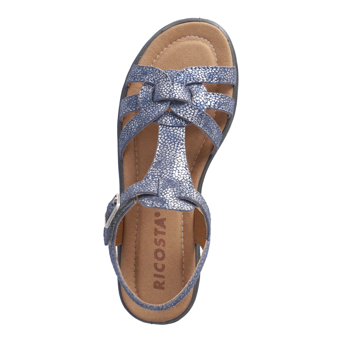 Ricosta Birte Leather Sandal in Sea Blue Shimmer