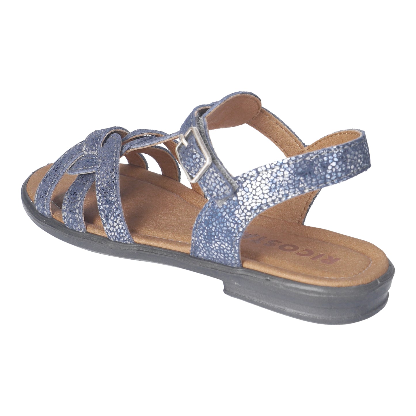 Ricosta Birte Leather Sandal in Sea Blue Shimmer