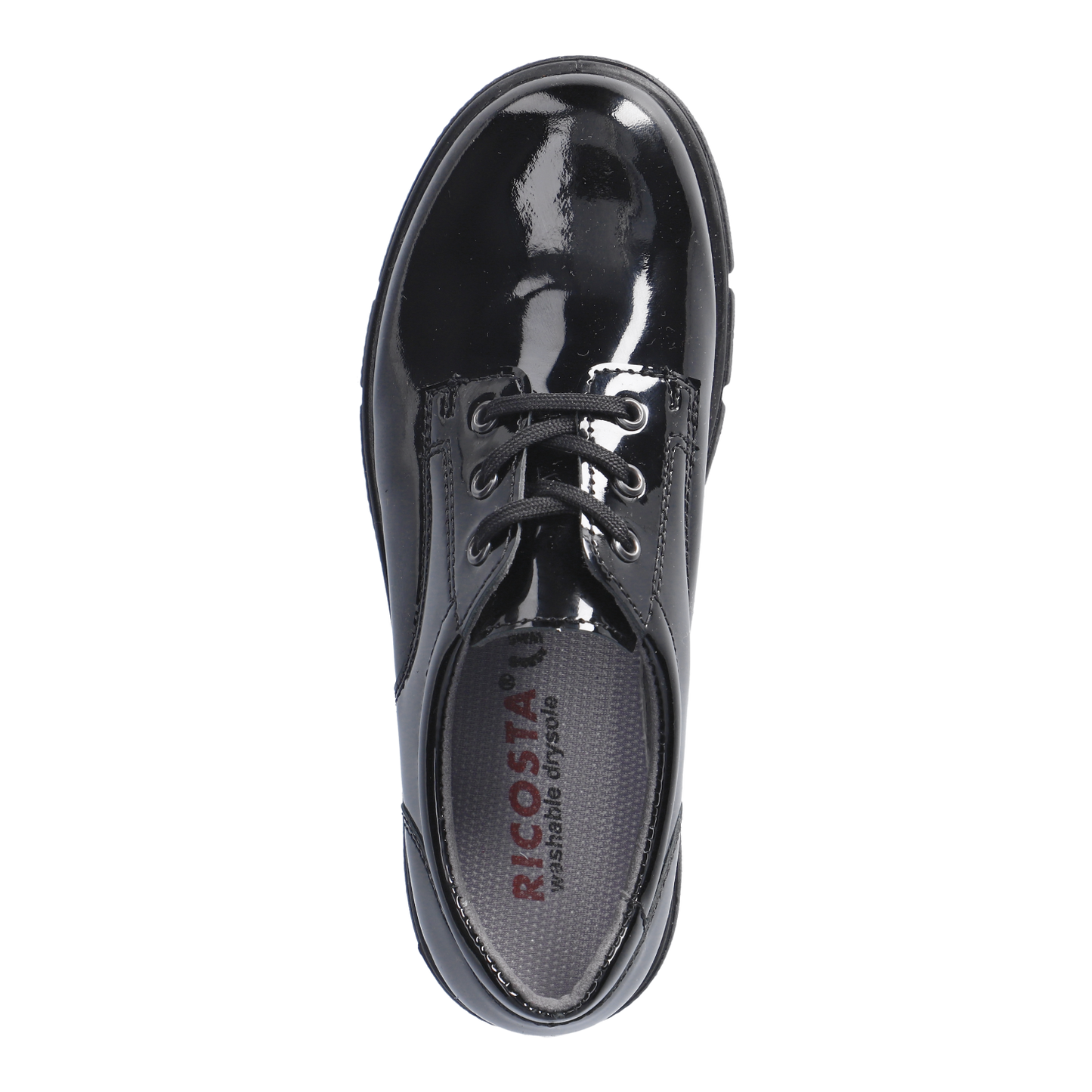 Stacy Black Patent Leather Lace-up Girls Shoe