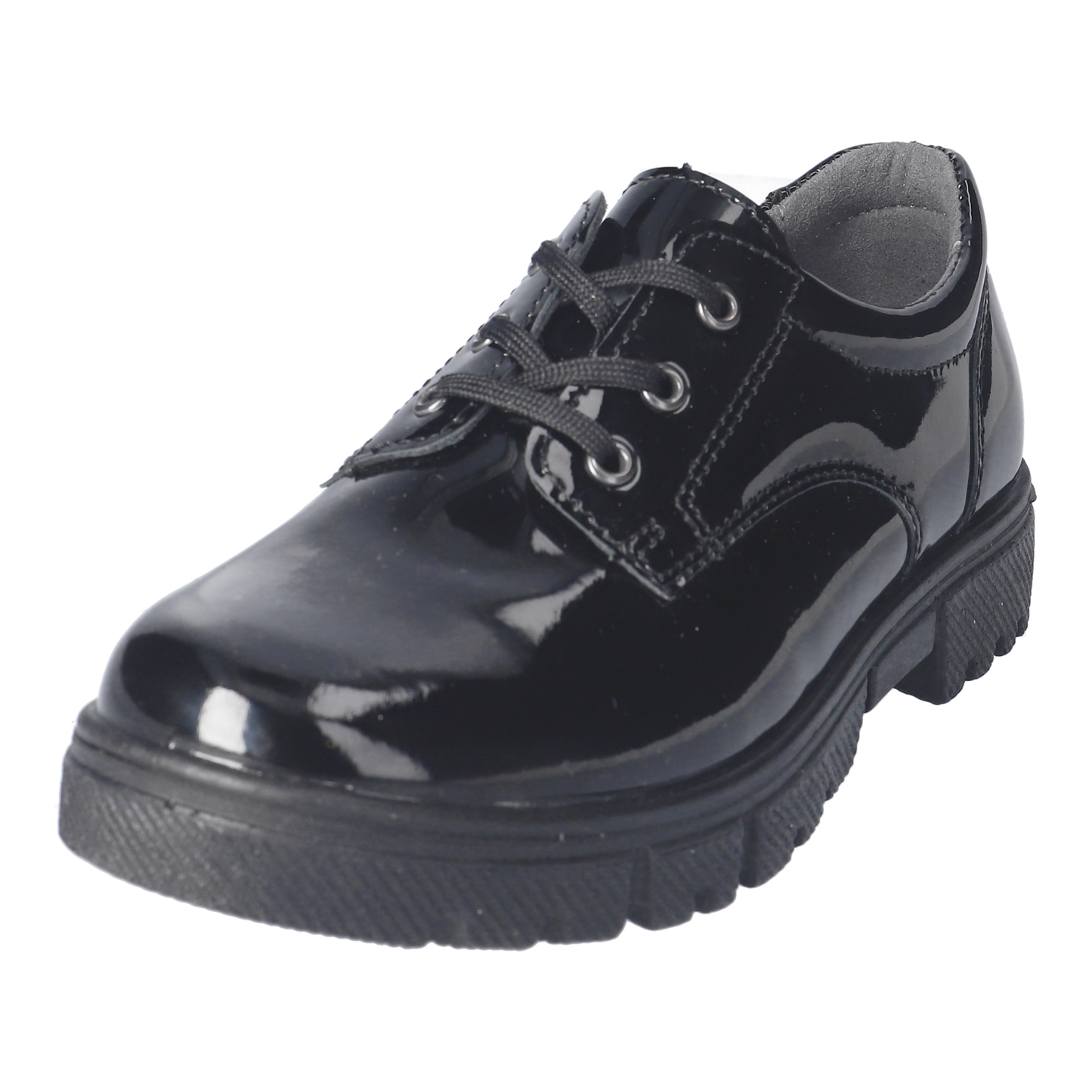 Stacy Black Patent Leather Lace-up Girls Shoe