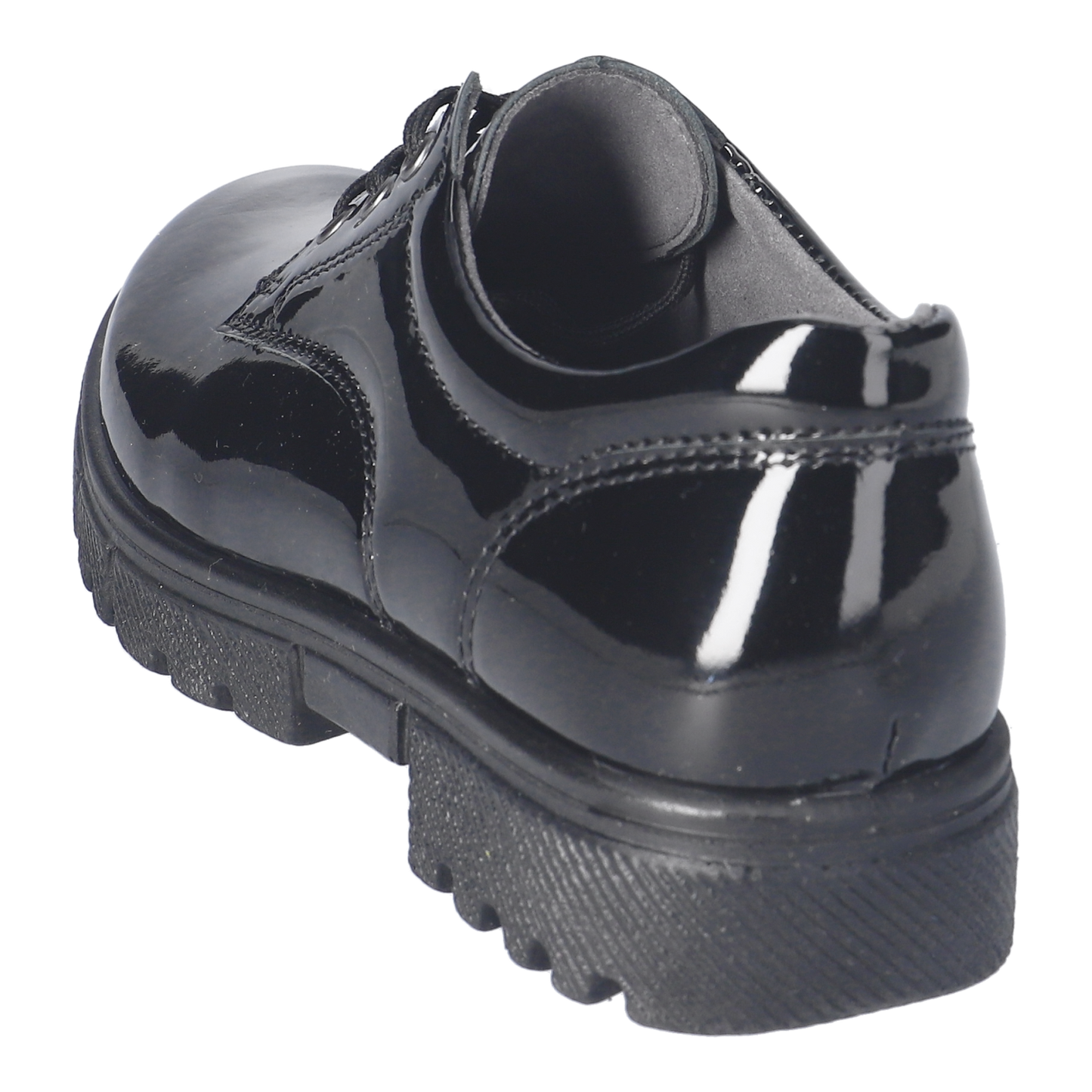 Stacy Black Patent Leather Lace-up Girls Shoe