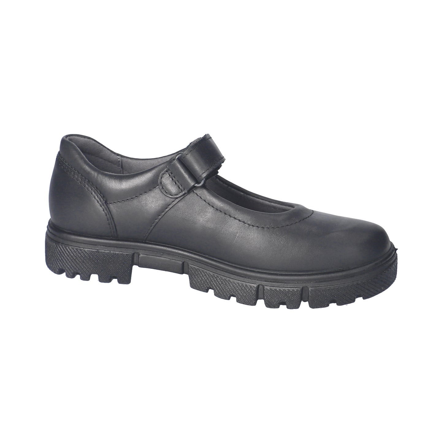 Kylie Black Leather Mary Jane Girls School Shoe.