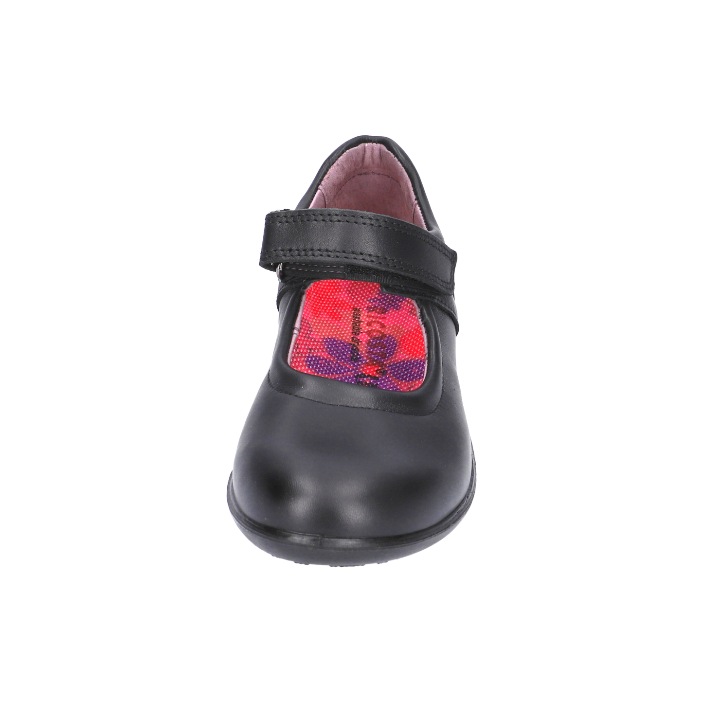 Beth Black Leather Girl's School Shoe
