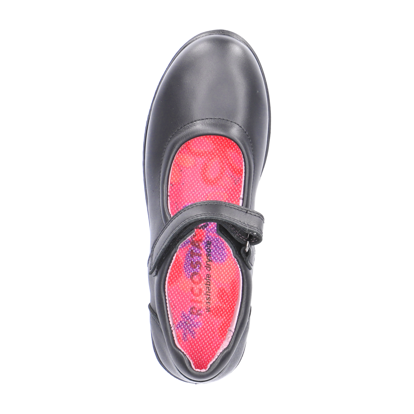 Beth Black Leather Girl's School Shoe