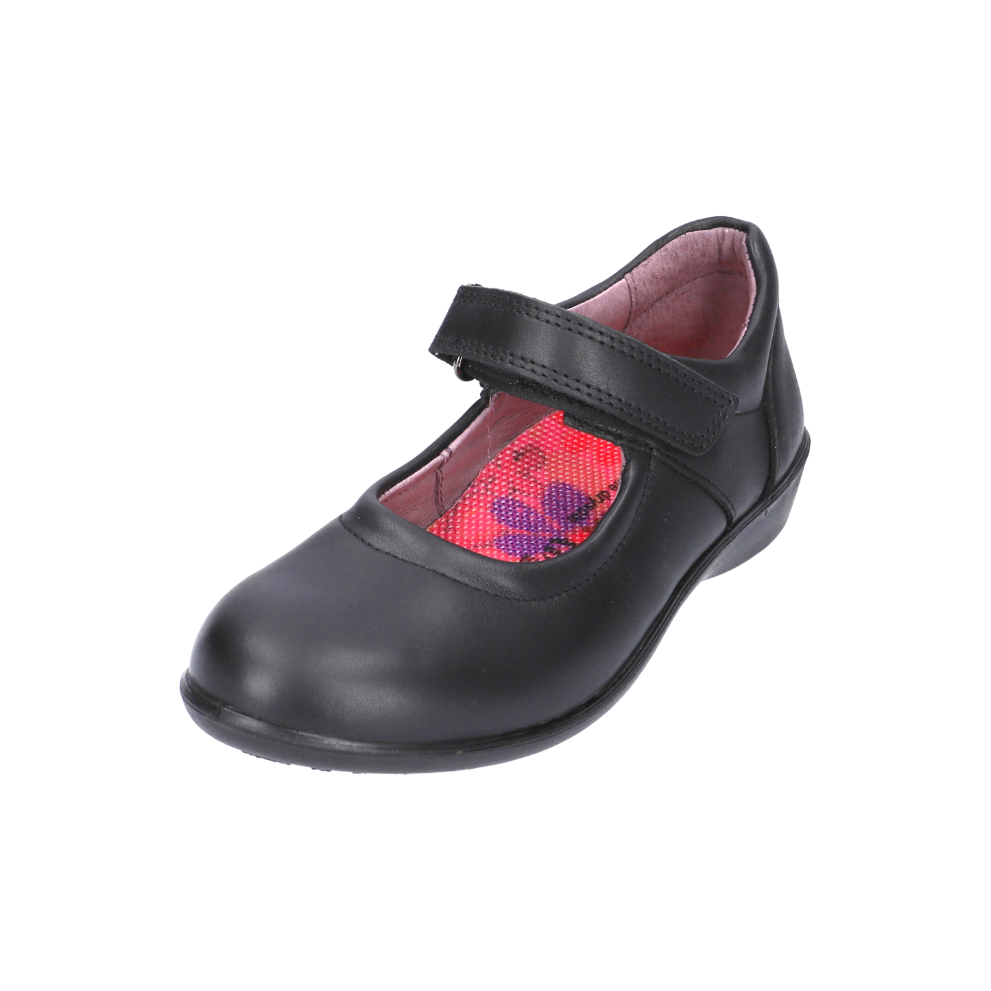 Beth Black Leather Girl's School Shoe