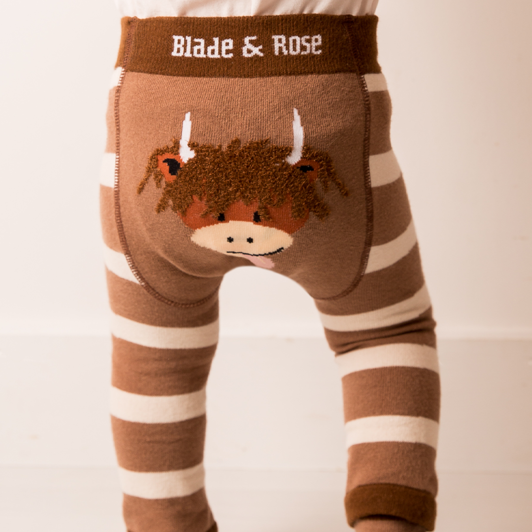 Neutral Hamish Highland Cow Leggings