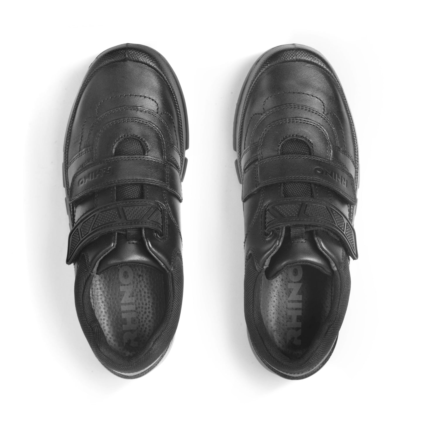 Rhino Warrior Black Leather Boys School Shoe