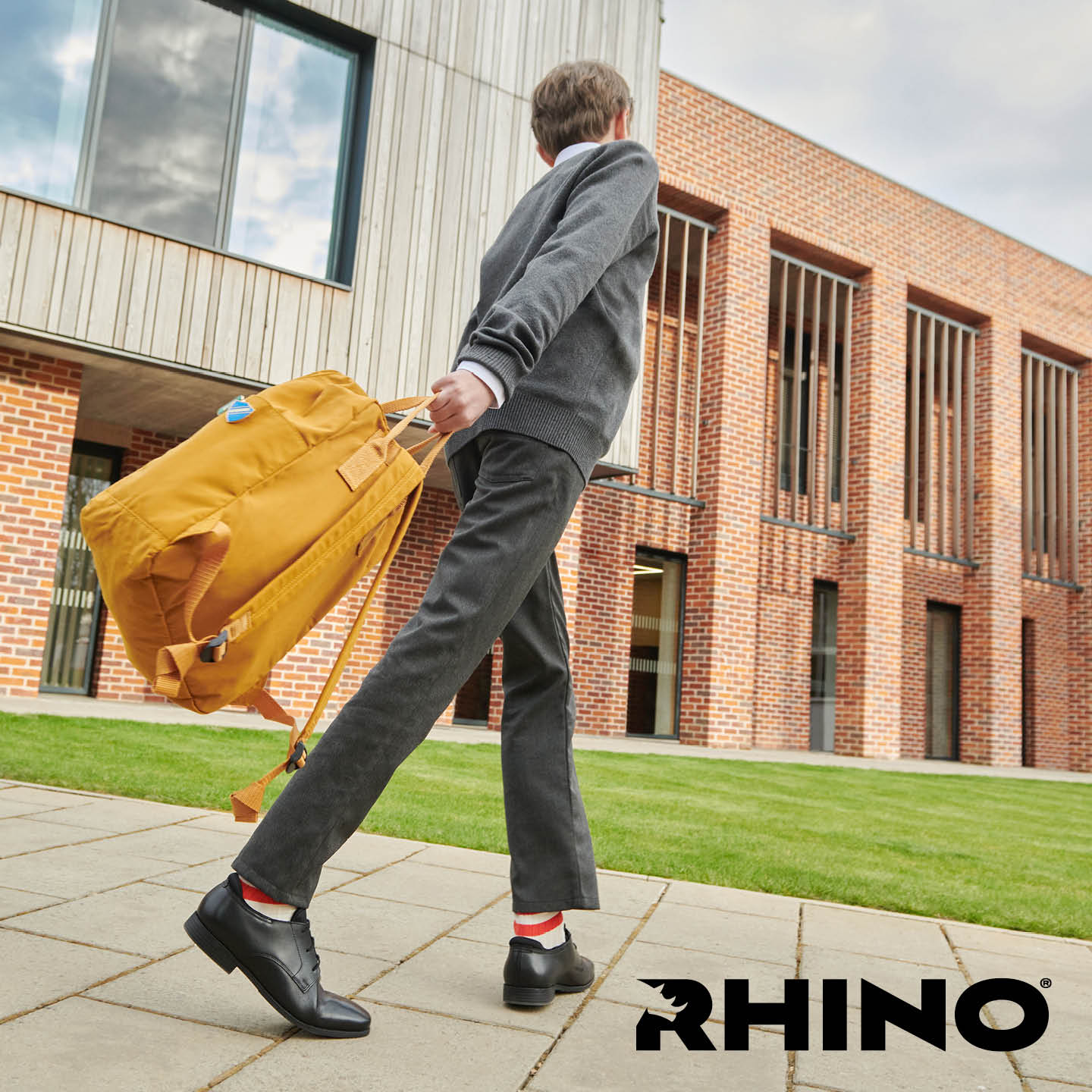 Academy Black Leather Lace-up Senior Boys Shoe