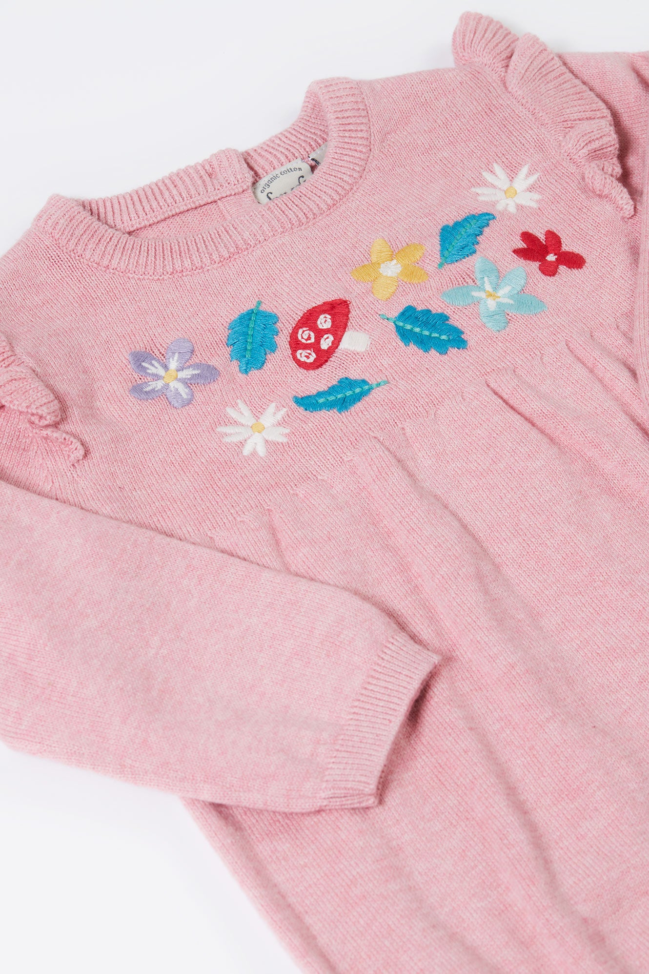 Remi Pink Marl Floral Knitted Romper