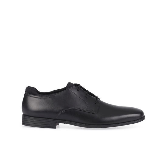 Academy Black Leather Lace-up Senior Boys Shoe