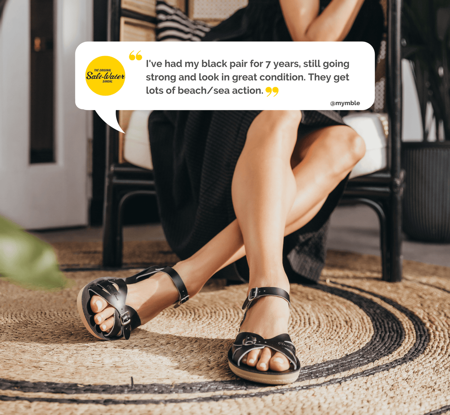 Boardwalk Adult Black Sandal