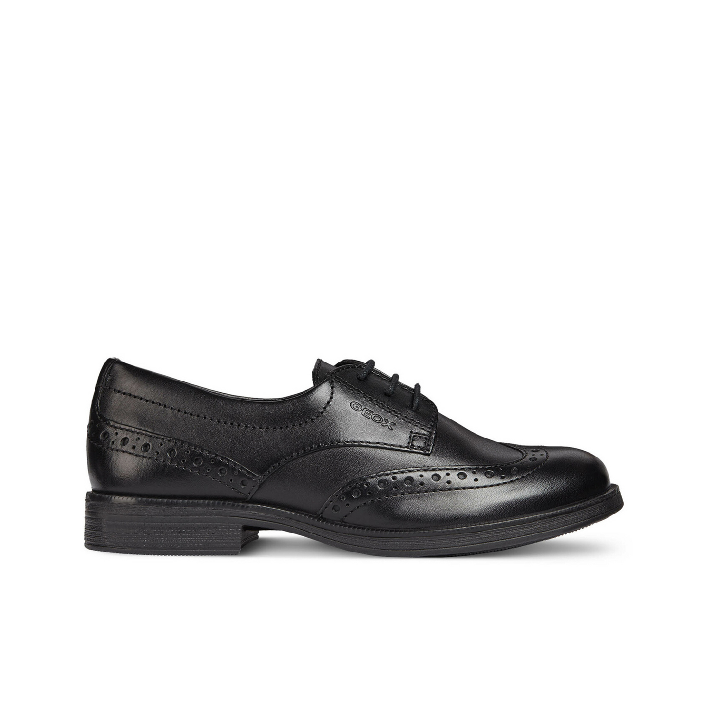 Agata Lace Up Black Leather Girls School Shoe