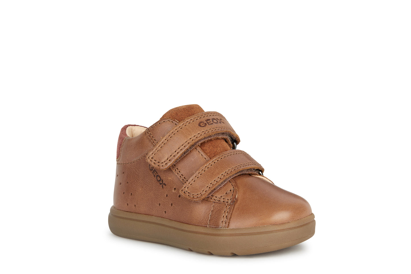 Biglia Baby Boy's Cognac Brown Waxed Leather and Suede Shoe