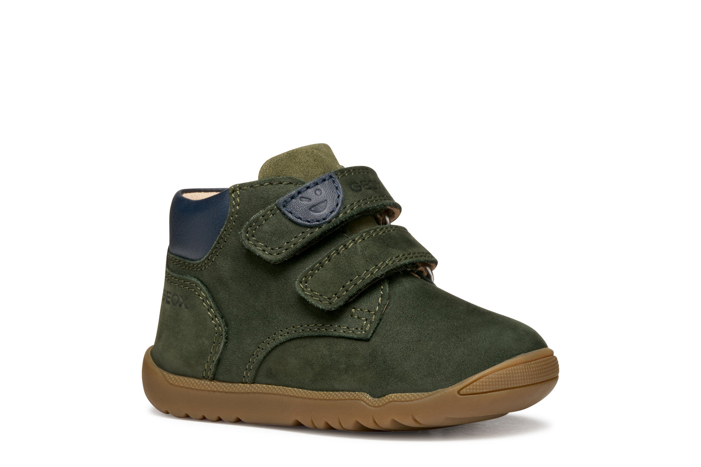 Baby Macchia Dark Green and Navy Nubuk First Shoe