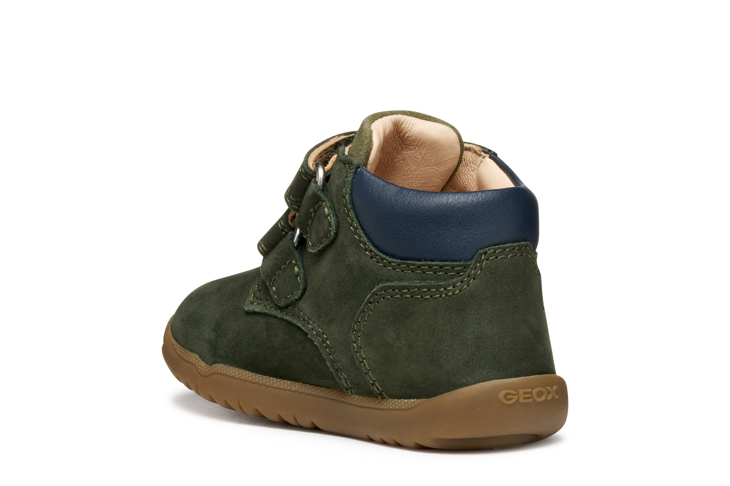 Baby Macchia Dark Green and Navy Nubuk First Shoe