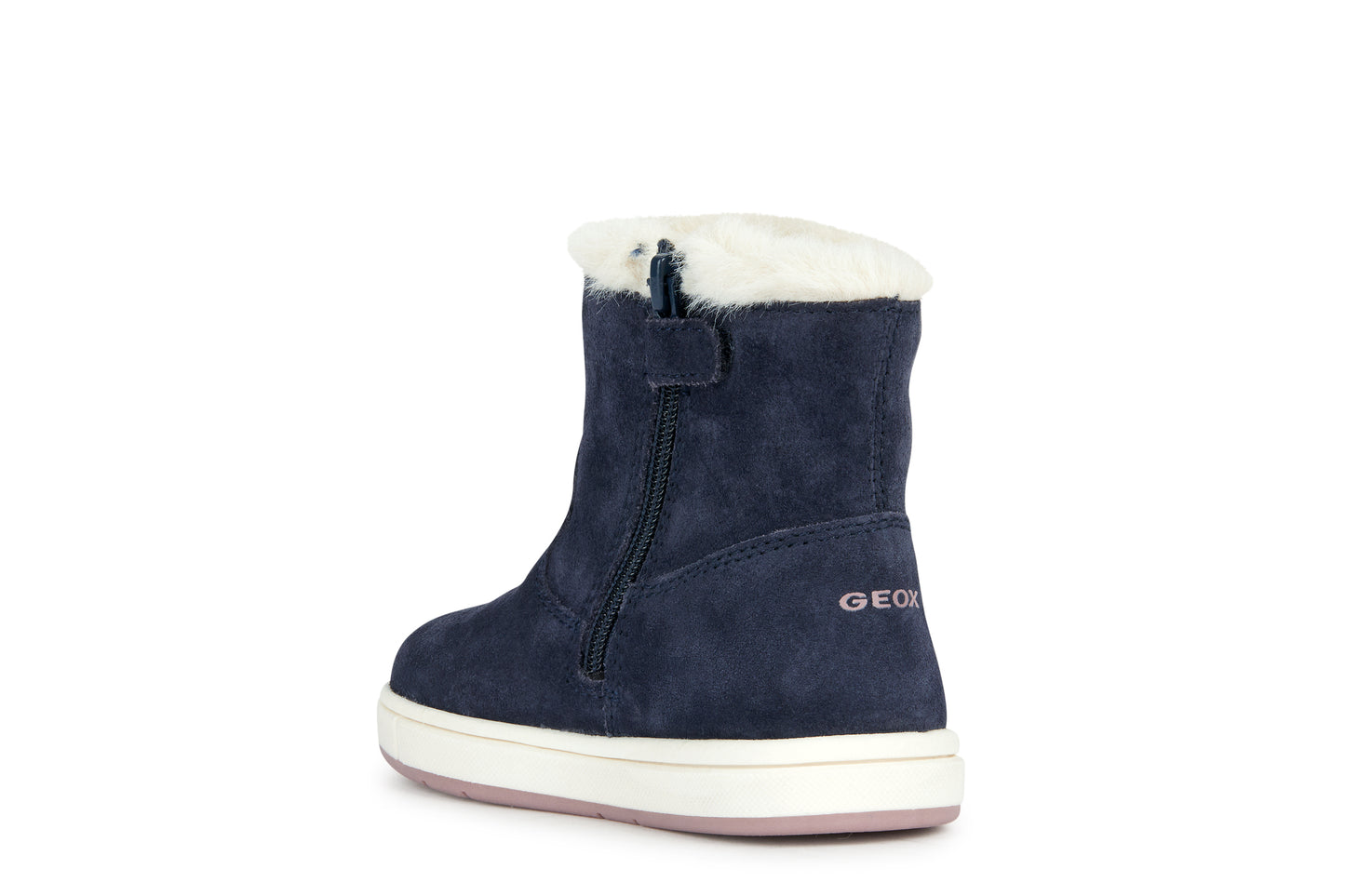 Trottola Baby Girl's Navy Pink Lined Suede Boot