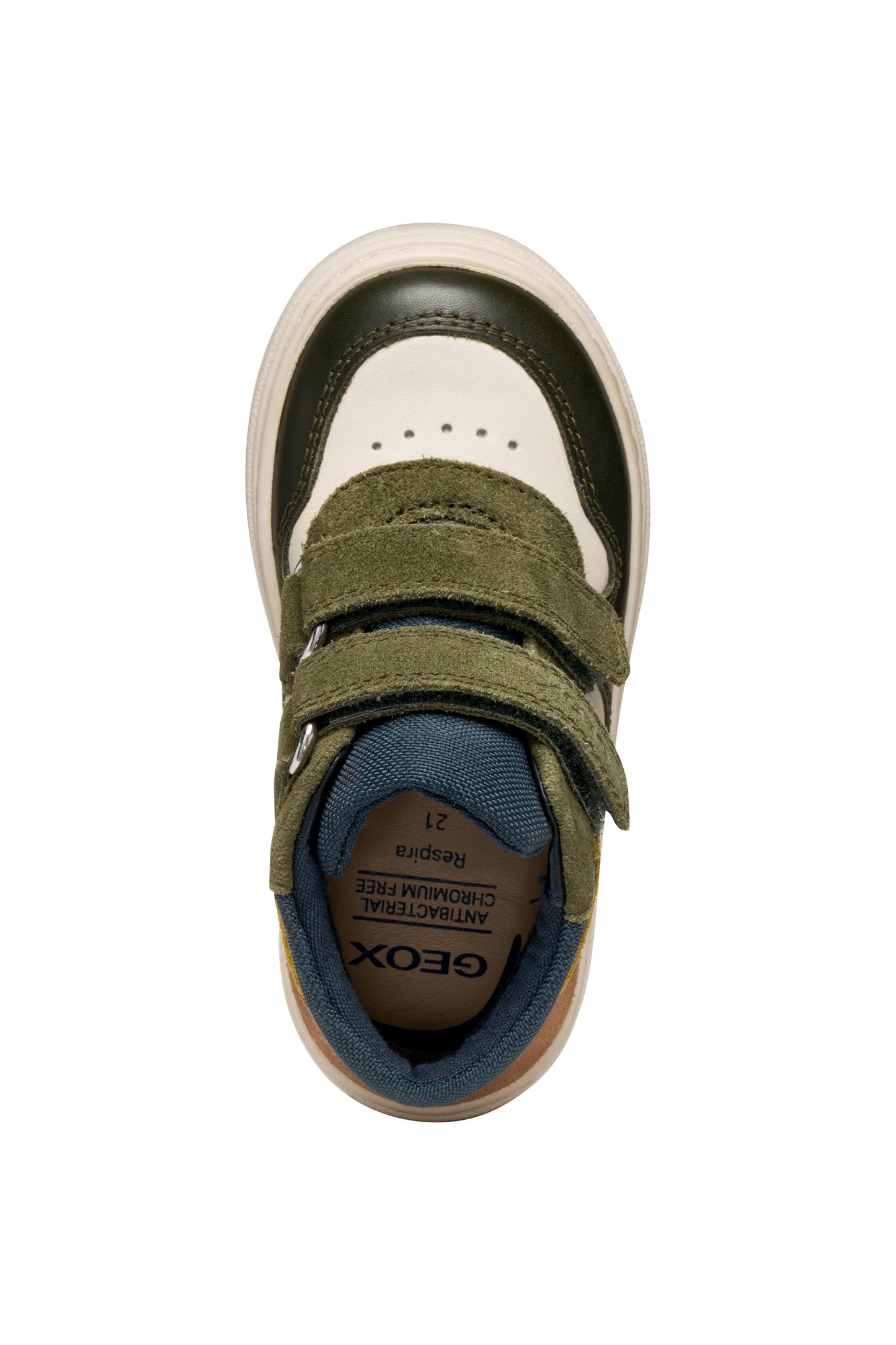 Nashik Toddler Boys Dark Green and Ivory Nappa Leather High Top Boot