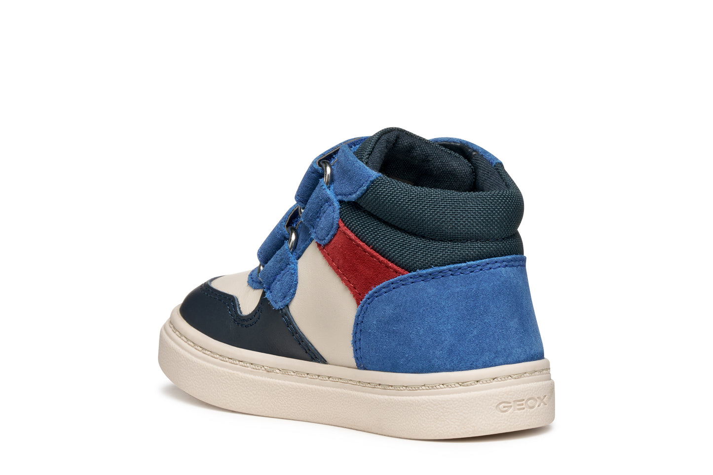 Nashik Toddler Boys Blue and Ivory Nappa Leather High Top boot