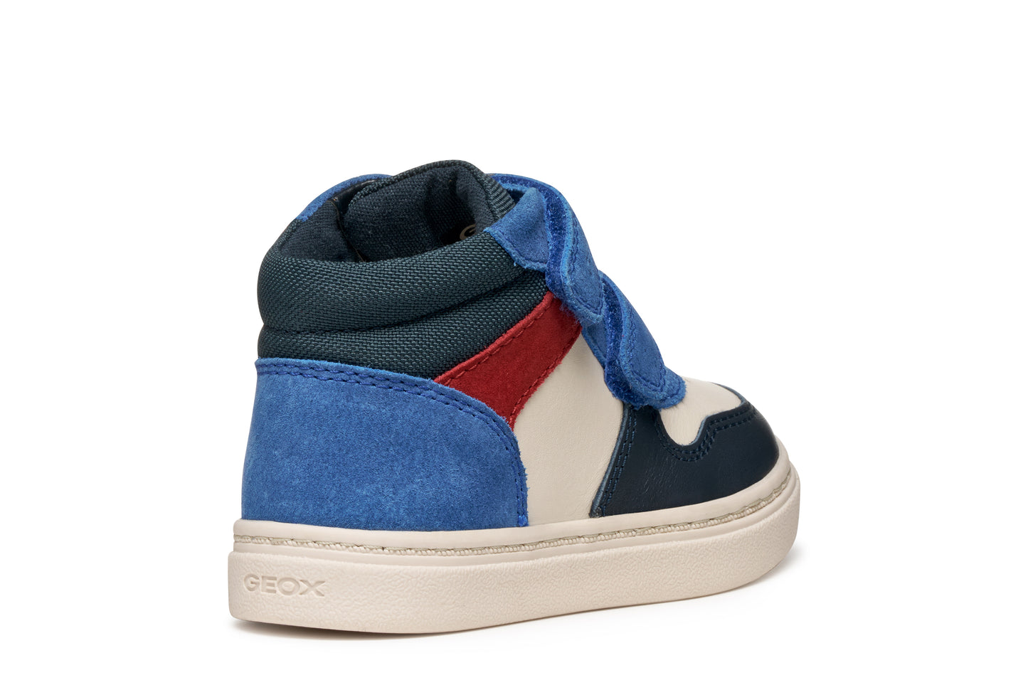 Nashik Toddler Boys Blue and Ivory Nappa Leather High Top boot