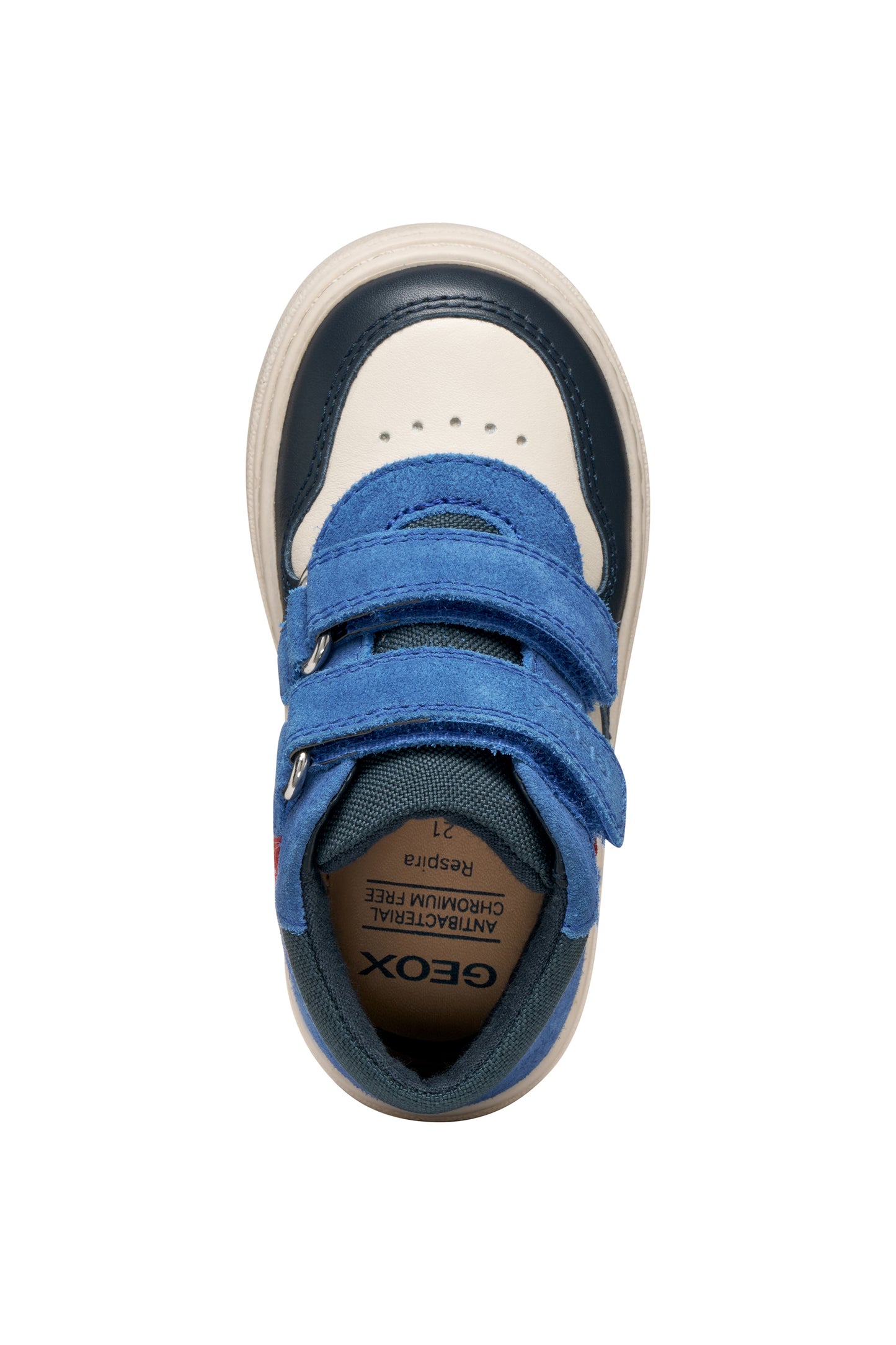 Nashik Toddler Boys Blue and Ivory Nappa Leather High Top boot