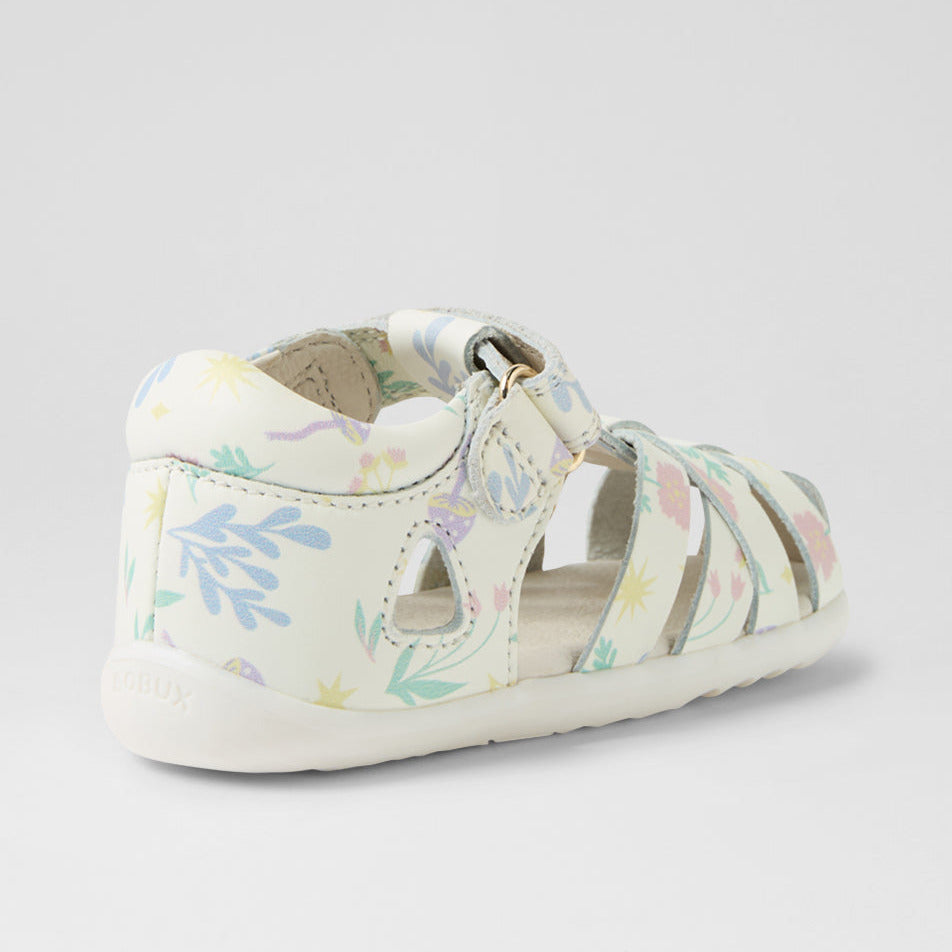 SU Tropicana II Water Safe Leather First Sandal in White Floral