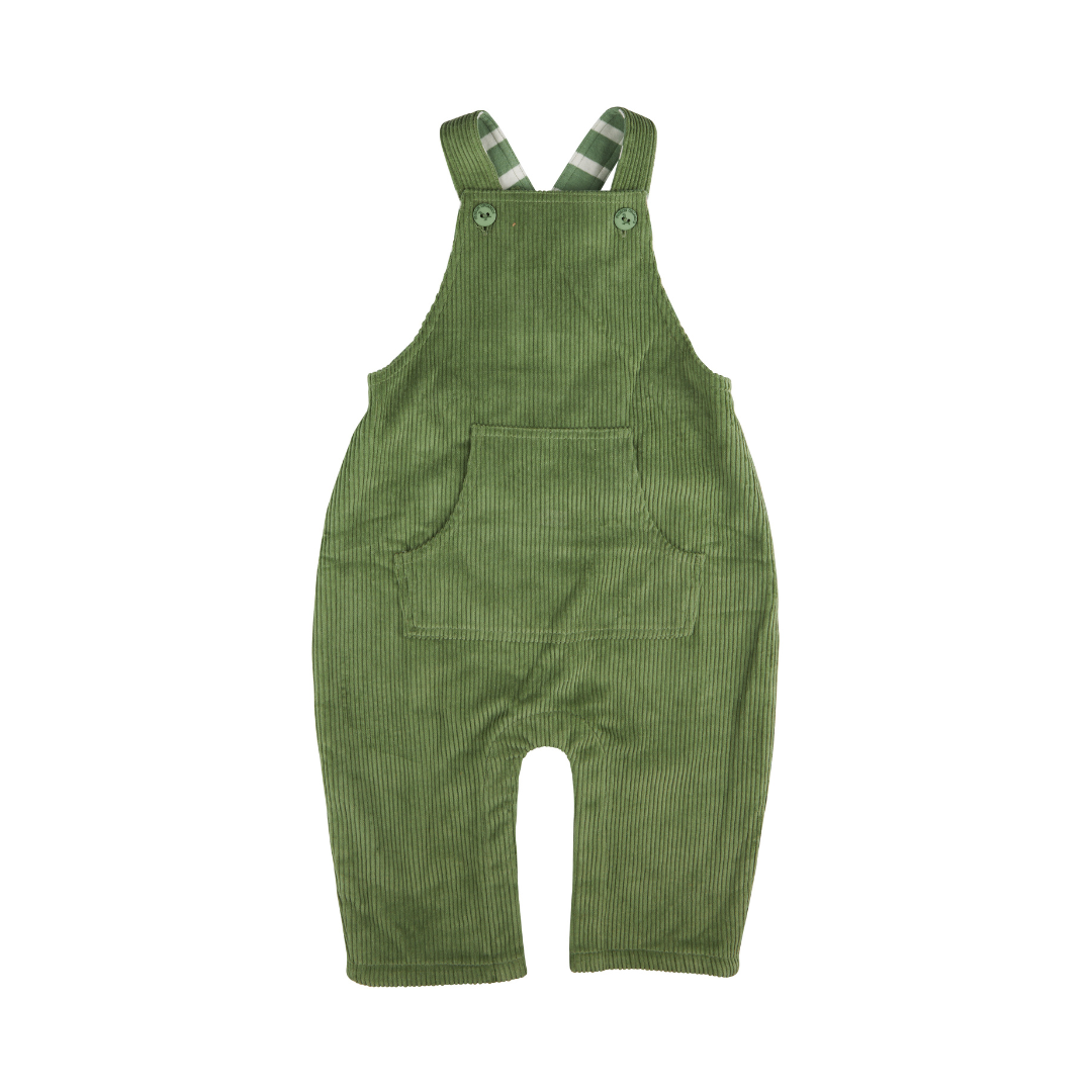 Baby Dungarees In Green Cord