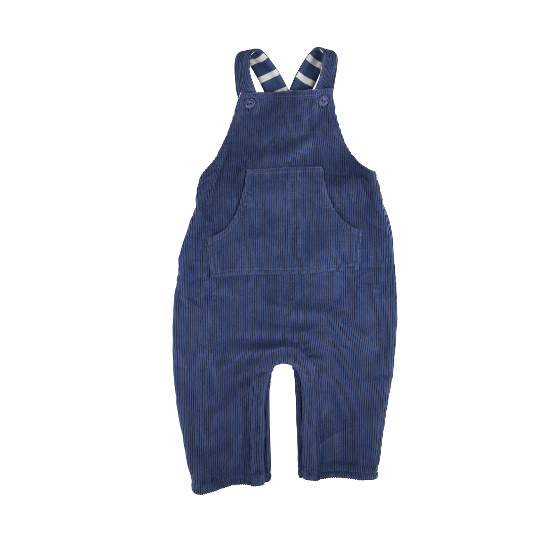 Baby Dungarees In Night Blue Cord